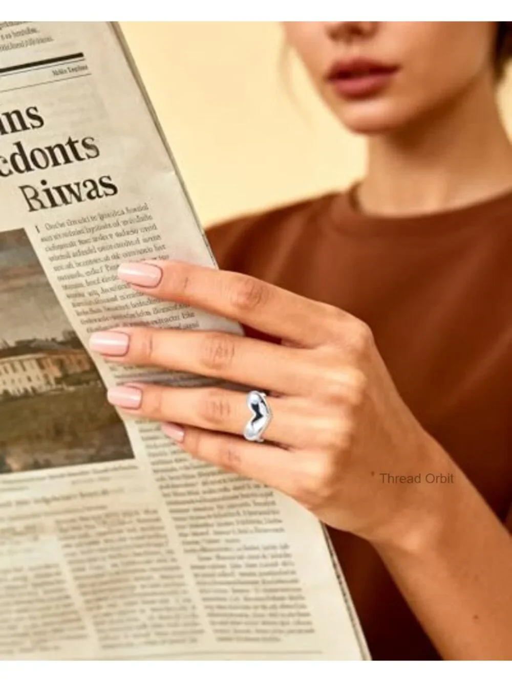 Chunky Heart Ring Statement Y2K Adjustable Open Ring Hypoallergenic Stainless